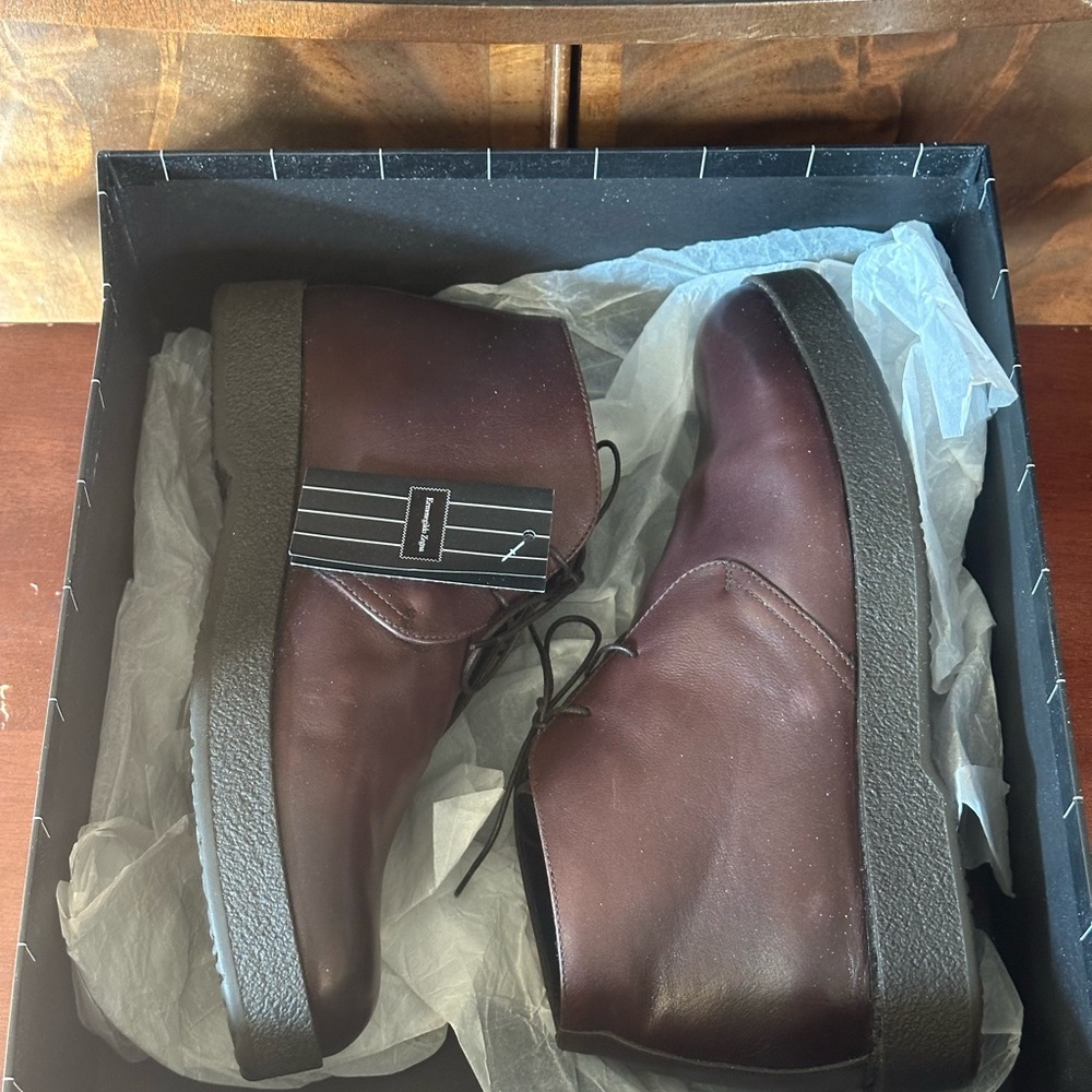Ermenegildo Zegna Leather Lace Up Derby Dress Shoes - Picture 9 of 11